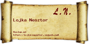 Lojka Nesztor névjegykártya